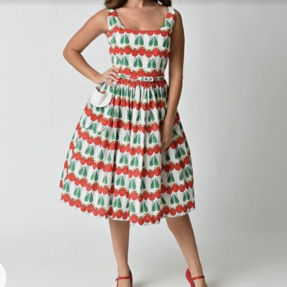 Collectif belted tulip dress